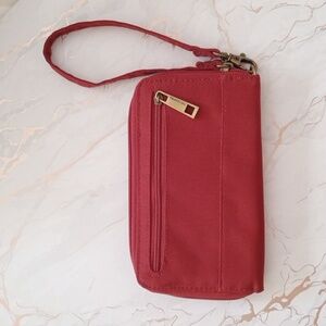 Travelon nylon zipper closure wristlet wallet bag